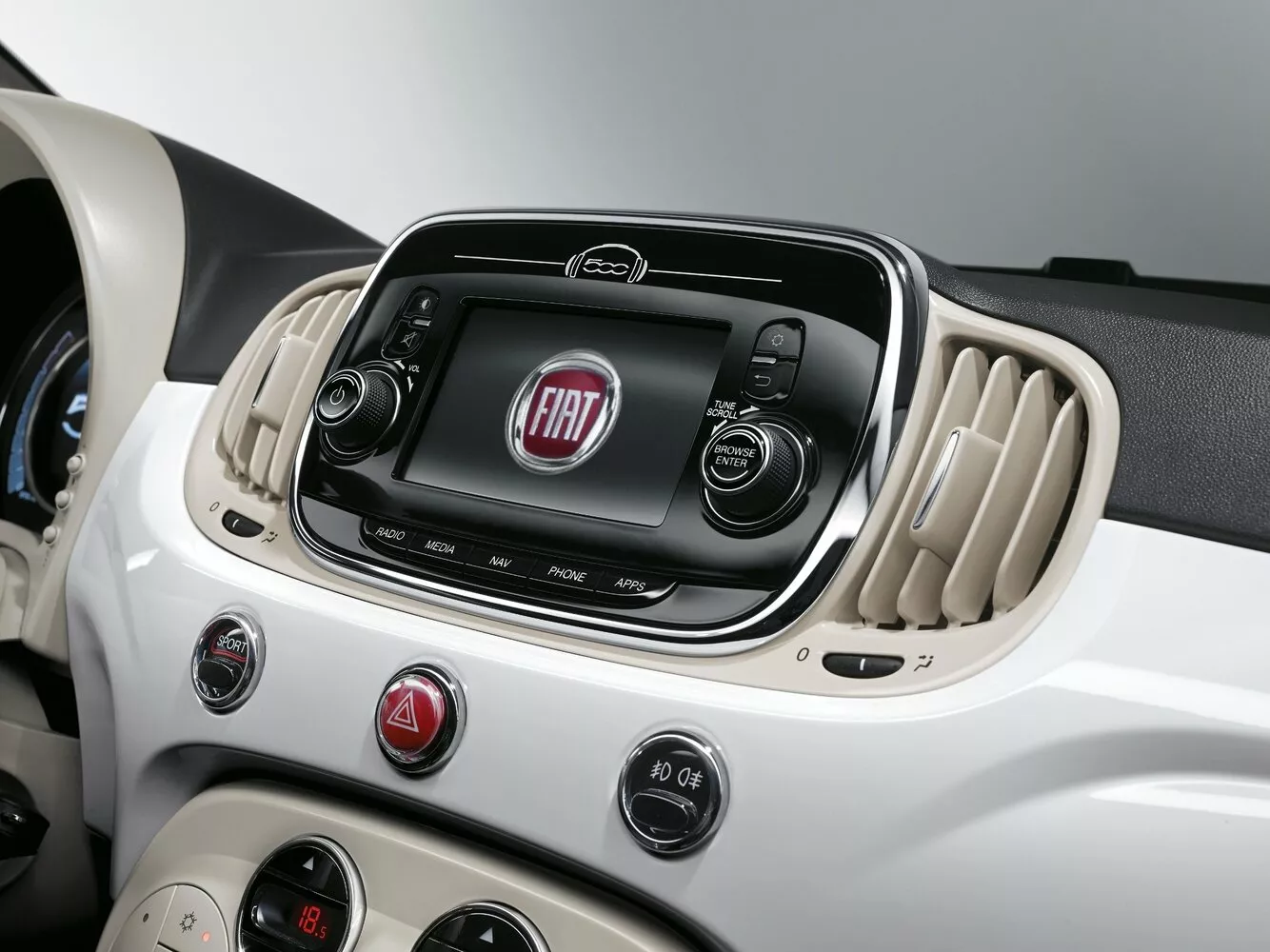 Фото интерьера Fiat 500  II Рестайлинг 2015 -  2024 
                                            