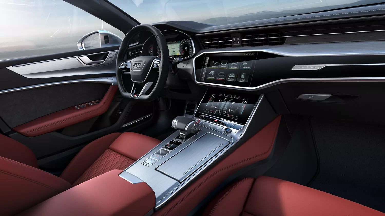 Фото салона спереди Audi S7 Sportback II (4K) 2019 -  2024 
                                            