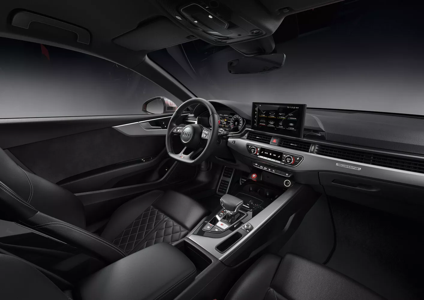 Фото салона спереди Audi S5  II (F5) Рестайлинг 2019 -  2024 
                                            