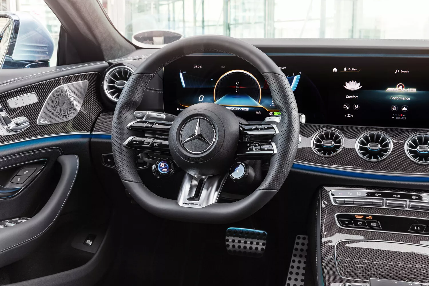 Фото салона спереди Mercedes-Benz CLS AMG  III (C257) Рестайлинг 2021 -  2024 
                                            